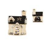 Świecznik ceramiczny 9,5 cm złoty