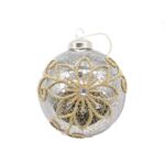 Bombka szklana srebrna 8 cm