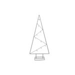 Choinka metalowa z zawieszkami 15 x 36 x 80 cm