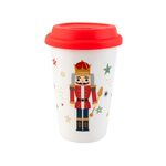 Kubek ceramiczny z gumową przykrywką Christmas Nutcracker 390 ml