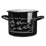 Garnek emaliowany wysoki HERBS 24 cm 7 l czarny