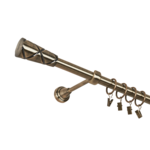 Karnisz pojedynczy 19 mm antyczny mosiądz 200 cm Cezar żabka