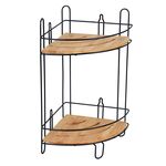 Półka narożna podwójna Umbra z bambusem czarna