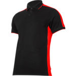Koszulka polo 190g/m2 czarno-czerwona "L" CE LAHTI PRO