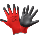 Rękawice nitrylowe czerwono-czarne L221207P "7" CE LAHTI PRO