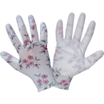 Rękawice PU kwiatki czarne L231208P "8" CE LAHTI PRO