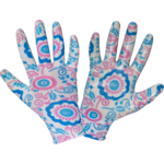 Rękawice nitrylowe kwiatki niebieskie L221807P "7" CE LAHTI PRO