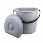 Wiadro West przyścienne z pokrywką jasny popiel