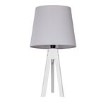 Lampka stołowa B-BIAŁA + stożek szary