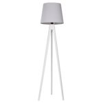 Lampa podłogowa biała + stożek szary