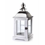 Latarnia drewniana LEVI WHITE 20 x 20 x 43 cm