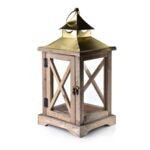 Latarnia drewniana LEVI NATURAL 19 x 16,5 x 37 cm
