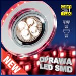Oprawa stropowa stała okrągła SS-23 GU10 50 W+LED SMD 2,1 W czerwono-różowy/chrom