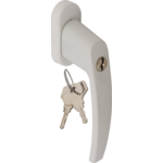 Klamka okienna PLUTON z kluczem biała