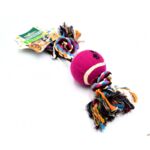 Zabawka dla psa piłka tenisowa na sznurku 25 cm