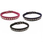 Obroża Velvet z cyrkonią 1,2 x 35 cm