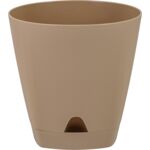 Doniczka plastikowa z podstawką Amsterdam 170 mm/2,5 l mleczna czekolada