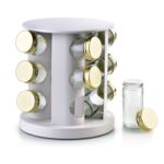 Komplet 12 przyprawników na stojaku obrotowym SANDY WHITE COOKINI