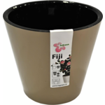 Osłonka plastikowa z doniczką wewnętrzną Fiji D 330 mm /16 l na kółkach czekoladowy