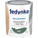 Farba akrylowa Jedynka Deco&Protect Drewno i Metal Mat Zielony ciemny 0,7 l