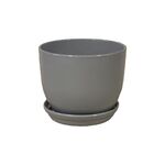 Doniczka Classic z podstawką 25 cm ceramiczna szara