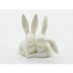 Zając ceramiczny 7,1 x 3,8 x 7,3 cm biały