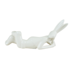 Zając ceramiczny 17,5 x 3,8 x 7,2 cm biały
