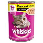 Karma dla kotów dorosłych pełnoporcjowa z kurczakiem w sosie 400 g Whiskas