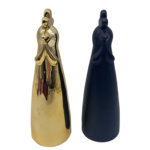 Figurka kura 7,7 x 7,7 x 23,5 cm złota/czarna