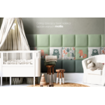 Panel tapicerowany Mollis Print Mono E szałwia