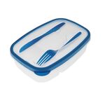 Lunchbox ze sztućcami FRESH niebieski