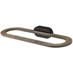 Wieszak kąpielowy BERGEN 310 mm czarny/drewno