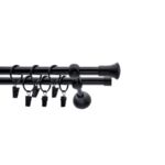 Karnisz kuty 19 mm czarny 2 TRIO 240 cm atena