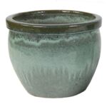 Donica szkliwiona Ø38 x 31 cm zielony