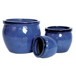 Donica szkliwiona Ø28 x 24 cm niebieski