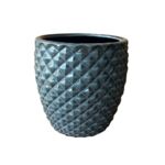 Donica szkliwiona Dark Grey Porto L 34 cm