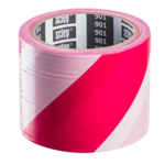 Taśma ostrzegawcza 120 mm x 100 m biało-czerwona dwustronna