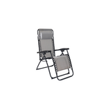 Fotel kempingowy z podnóżkiem jasny szary