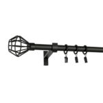 Karnisz pojedynczy DIAMOND 19 mm 240 cm czarny mat zestaw