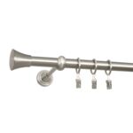 Karnisz pojedynczy TAZZA 19 mm 300 cm stal szczotkowana zestaw
