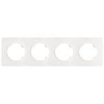 Ramka poczwórna szklana biała OVAL