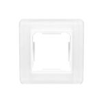 Ramka pojedyncza szklana biała QUAD