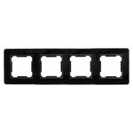 Ramka poczwórna szklana czarna QUAD