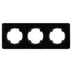 Ramka potrójna szklana czarna OVAL