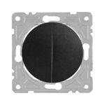 Włącznik schodowy podwójny czarny OVAL