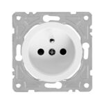 Gniazdo z uziemieniem białe OVAL