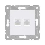 Gniazdo RJ45/RJ11 białe QUAD