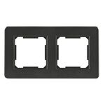 Ramka podwójna plastikowa czarna QUAD