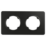 Ramka podwójna plastikowa czarna OVAL