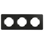 Ramka potrójna plastikowa czarna OVAL